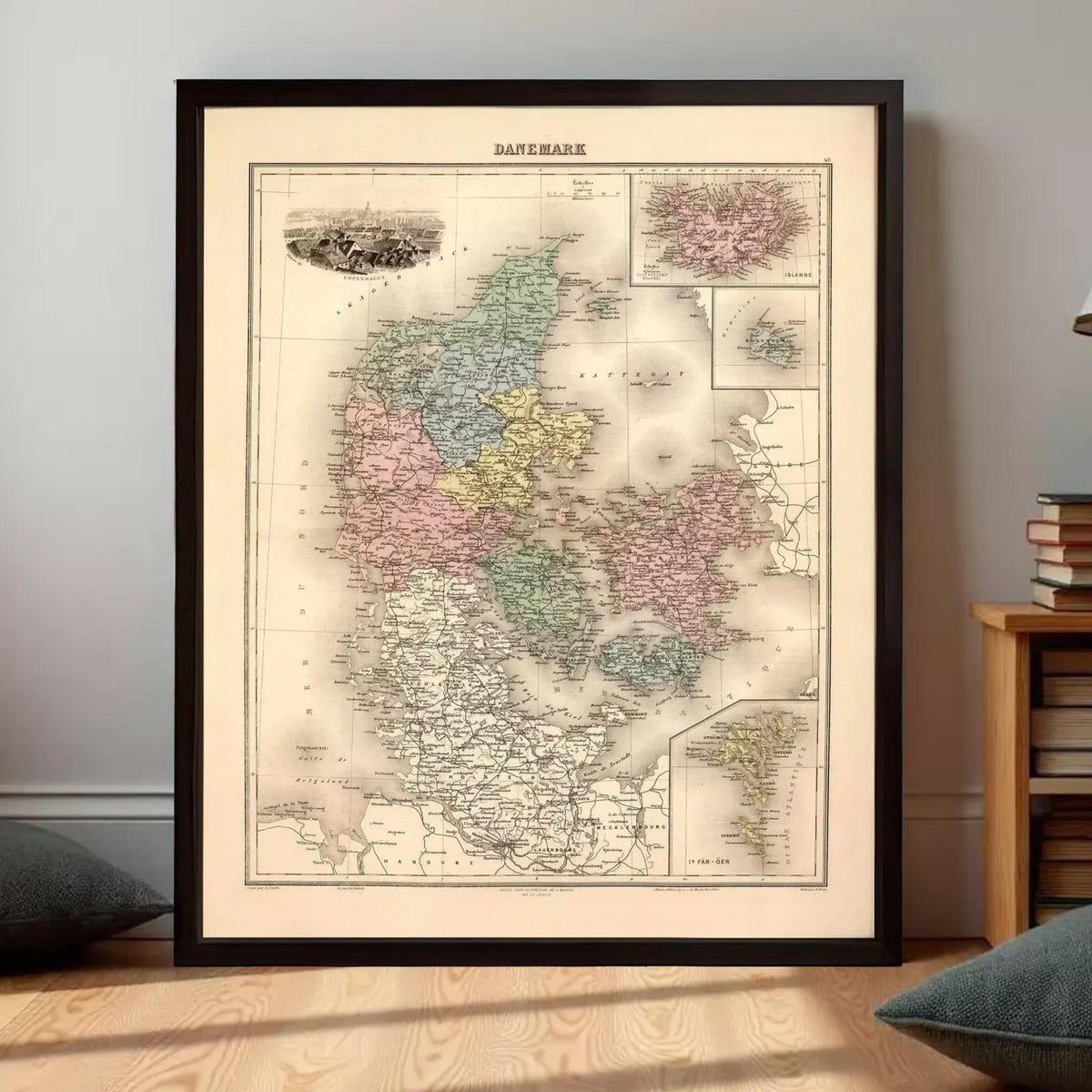 Old Map of Denmark 1892 Vintage Map Denmark – OldCityPrints - VINTAGE ...