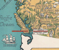 Old Map of Canada Antique North America 1936 Vintage Map | Vintage Map Wall Art Print