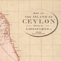Old Map of Sri Lanka Old Ceylon 1805 Vintage Map | Vintage Map Wall Art Print