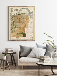 Old Map of Kansas City Missouri 1915 Vintage Map | Vintage Map Wall Art Print