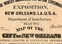 Old Map of New Orleans 1884 Vintage Map | Vintage Map Wall Art Print