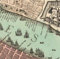 Old Map of London 1736 England United Kingdom Vintage London Map | Vintage Map Wall Art Print