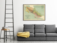 Old Map of Costa Rica 1889 Vintage Map | Vintage Map Wall Art Print
