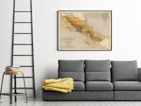 Old Map of Costa Rica 1889 Vintage Map Costa Rica Gift | Vintage Map Wall Art Print