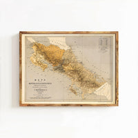 Old Map of Costa Rica 1889 Vintage Map Costa Rica Gift | Vintage Map Wall Art Print