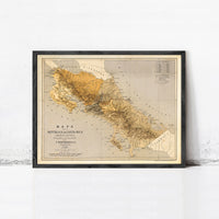 Old Map of Costa Rica 1889 Vintage Map Costa Rica Gift | Vintage Map Wall Art Print