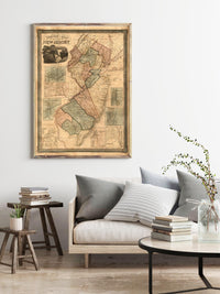 Old Map of New Jersey State 1836 Vintage Map | Vintage Map Wall Art Print