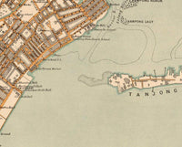 Old Map of Singapore 1913 Vintage Map | Vintage Map Wall Art Print