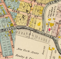 Old Map of Yonkers New York 1907 Vintage Map | Vintage Map Wall Art Print