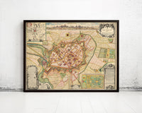 Old Map of Dijon 1730 France Vintage Map | Vintage Map Wall Art Print