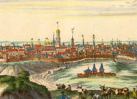 Old Gravure of Moscow Russia 1729 Vintage Map | Vintage Map Wall Art Print
