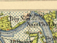 Old Map of Hue Vietnam 1910 Vintage Map | Vintage Map Wall Art Print