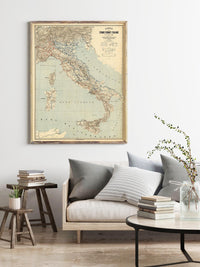 Old Map of Italy 1891 Italia Vintage Map | Vintage Map Wall Art Print