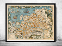 Old Map of Nagasaki 1801 Japan Vintage Map | Vintage Map Wall Art Print