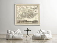 Old Map of Lisbon Portugal 1844 Vintage Map Mapa de Lisboa | Vintage Map Wall Art Print