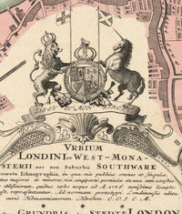 Old Map of London 1736 England United Kingdom Vintage London Map | Vintage Map Wall Art Print