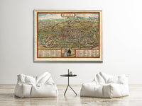 Old Map of Rome Roma Italy 1572 Ancient Map of Rome Vintage Map | Vintage Map Wall Art Print