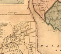 Old Map of New Jersey State 1836 Vintage Map | Vintage Map Wall Art Print