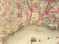 Old Map of United States 1867 Vintage Map of USA Wall Map | Vintage Map Wall Art Print