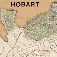Old map of Hobart Australia 1893 Vintage Map | Vintage Map Wall Art Print