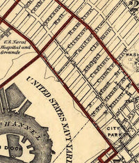 Old Map of Brooklyn NY United States 1874| Vintage Map Wall Art Print
