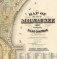 Old Map of Milwaukee 1893 Vintage map  | Vintage Map Wall Art Print