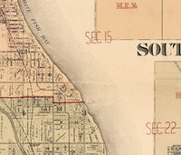 Old Map of Milwaukee County and City 1893 Vintage map  | Vintage Map Wall Art Print