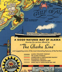 Old Map of Alaska Territory  1934 The Alaska Line  | Vintage Map Wall Art Print | Large Poster Print | Home Decor Wall Art