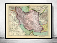 Old Map of Iran 1931 Vintage Map | Vintage Map Wall Art Print