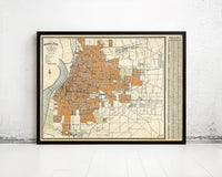 Old map of Memphis Tennessee 1911 Vintage Map | Vintage Map Wall Art Print