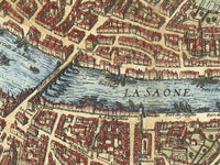 Old Map of Lyon France 1593 Vintage Map of Lyon | Vintage Map Wall Art Print