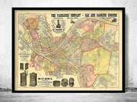 Old Map of Pittsburgh Allegheny 1898 Vintage Map | Vintage Map Wall Art Print