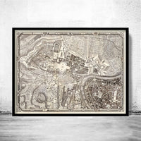 Old Map of Vatican Rome Italy 1748 Vintage Map of Vatican City | Vintage Map Wall Art Print