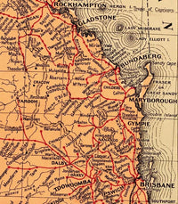 Old Map of Queensland Australia 1939 Vintage Map | Vintage Map Wall Art Print