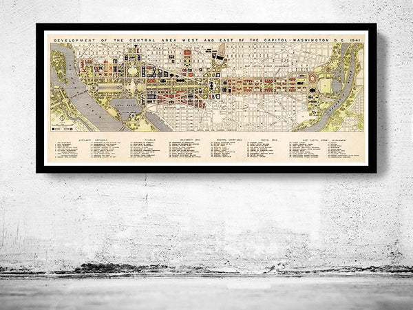 Old Map of Washington Capitol 1841 Vintage Map | Vintage Map Wall Art Print