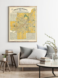 Old Map of Los Angeles 1897 Vintage Map od Los Angeles City | Vintage Map Wall Art Print