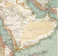 Old Map of Middle East Arabia Vintage map 1929  | Vintage Map Wall Art Print
