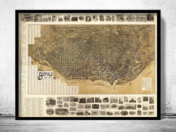 Old Map of Buffalo New York 1902 Vintage Map | Vintage Map Wall Art Print