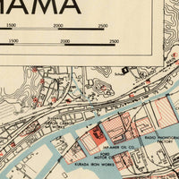 Old Map of Yokohama Japan  | Vintage Map Wall Art Print