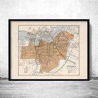 Old Map of Ottawa Canada 1915 Vintage Map | Vintage Map Wall Art Print