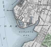 Old Map of New York Brooklyn Manhattan 1886 Vintage Map | Vintage Map Wall Art Print