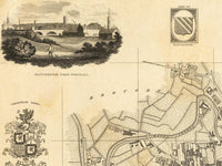 Old Map of Manchester City 1824 Vintage Map | Vintage Map Wall Art Print