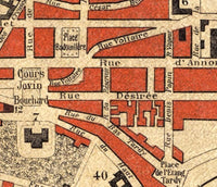 Old Map of Saint Etienne  France 1891 Vintage Map | Vintage Map Wall Art Print