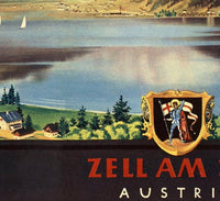 Vintage Poster of Austria Zell Am See, Travel Poster  | Vintage Map Wall Art Print | Large Poster Print | Home Decor Wall Art