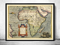 Old Map of Africa 1579 Vintage Map | World Map Gift World Map Print | Vintage World Map | World Map Wall Art | Large Map Print