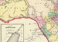 Old Map Texas 1856 United States of America Wall Map Print