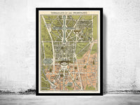 Old Map of Versailles  France 1920  | Vintage Map Wall Art Print