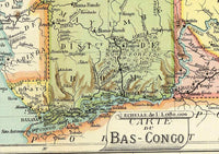 Old Map of Congo Africa 1910 Vintage Map  | Vintage Map Wall Art Print