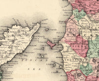 Old Map of Italy 1863 italia Vintage Map | Vintage Map Wall Art Print