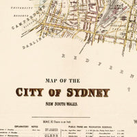 Old Map of Sydney Australia 1895 Vintage Map of Sydney | Vintage Map Wall Art Print